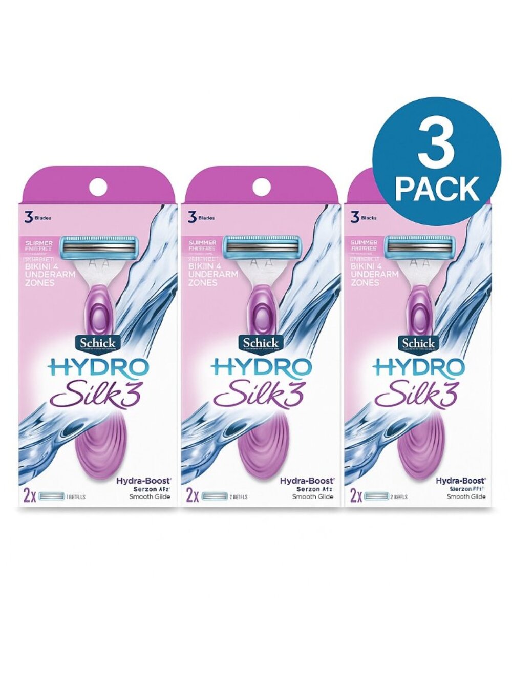 Schick Hydro Silk 3 Razor for Women 2ct 3 Pack New
